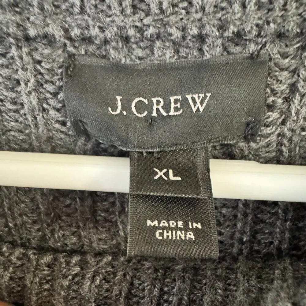 J.Crew Woodsman Cotton Ribbed Knit Fisherman Sweater Blue Size XL